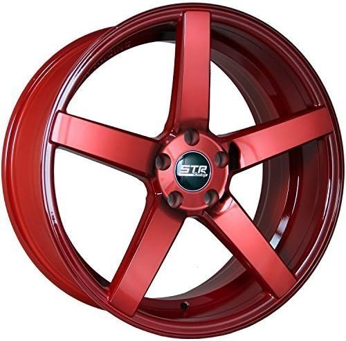 20X9/10.5 STR607 STR 607 NEON RED STAGGERED WHEELS 5X114.3 RIMS FITS CUSTOM BOLT PATTERNS
