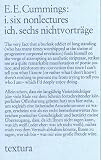 Ich - Sechs Nichtvortr&auml;ge - Edward Estlin Cummings