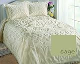 Columbine Cody Chantilly Chenille King Bedspread, Sage
