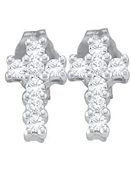 0.25CTW DIAMOND CROSS EARRINGS