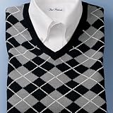 Silk/Cotton Argyle Pullover Vest
