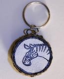 Hand Painted Zebra Drum Keyring Key Chain Holder - Made in Kenya