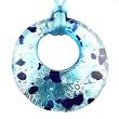 Handmade Round Shape Murano Glass Pendant - Cynthia Large Blue/Silver Style1 Handmade Round Shape Murano Glass Pendant - Cynthia Large Blue/Silver Style1