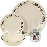Corelle Livingware 16-Piece Dinnerware Set, Service for 4, Garden Home