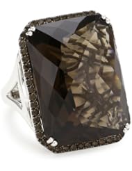 Badgley Mischka Fine Jewelry Smoky Quartz Large Cocktail Ring, Size 7