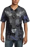 Southpole Young Men's Metallic And Flock Waterbase V Neck Tee