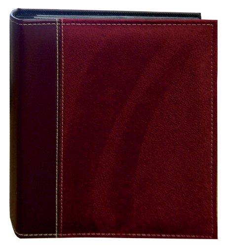Pioneer Photo Albums 208 Pocket Sewn Faux Suede and Leatherette Cover Album for 4 by 6-Inch Prints, Burgundy