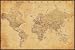 World Map Vintage Style 24x36 Poster FRAMED