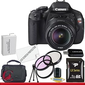 Canon EOS Rebel T3i 18 MP CMOS Digital SLR Camera and DIGIC 4 Imaging with EF-S 18-55mm f/3.5-5.6 IS Lens 8GB Package