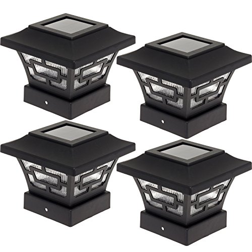 Westinghouse Hilltop 20 Lumens Solar Fence Post Cap Lights (Black, 4 Pack)