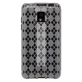 TPU-Cases Clear & White Argyle Flexible TPU Cover Skin Phone Case for T-Mob ....