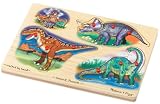 Melissa & Doug Deluxe Wooden Dinosaurs Sound Peg Puzzle