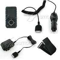 Black Silicone Skin Case Cover + Sport Exercise Armband + Car Auto Charger + Home/Wall/Travel For Sandisk Sansa E250 E260 E270 E280 E260r Rhapsody E280r Rhapsody Sold By TopDeals888