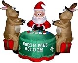 Gemmy 12045-00 Airblown Self-Inflating Decorative Christmas Yard Balloon - Santa and Reindeer Playing Poker 5 Feet Tall