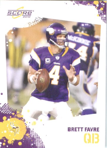 Brett Favre - Minnesota Vikings - 2010 Score Football Card - NFL Trading Card in Screwdown Case