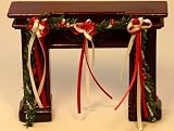 Dollhouse Miniature Christmas Red and White Fireplace Garland