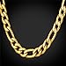 U7 Jewelry Men Necklace 18K Gold Plated/Black Gun/Stainless Steel Figaro Chain,5mm-12mm,18