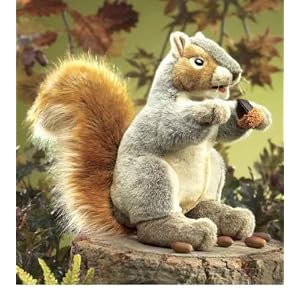 Plush Gray Squirrel Puppet 12 by