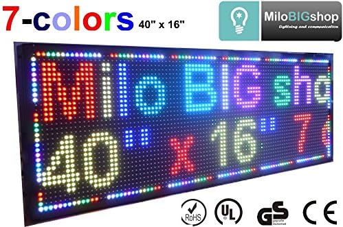 LED Scrolling Sign RGB 7 Color Programmable message Display 40" X 16", FREE SHIPPING TO USA by DHL fast, SMD LED Banner, Great for Restaurant, Bar, Home, Office, Store, Window, Walls.Advertising