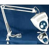 White Illuminated Magnifier, 110 Volt Desk Lamp