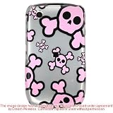 Silver with Multi Animated Pink Skull Snap on Hard Skin Faceplate Phone Shield Cover Case for Blackberry Curve 8520 8530