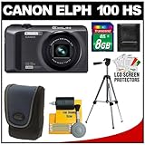 Casio Exilim EX-ZR100 High Speed Digital Camera (Black) with 8GB Card + Case + Tripod + Accessory Kit