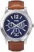 Timex Mens blue face brown leather strap watch - T2M810PF