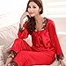 BAI HONG Baihong Women's Satin Silk Sleepwear Homedress Pajamas