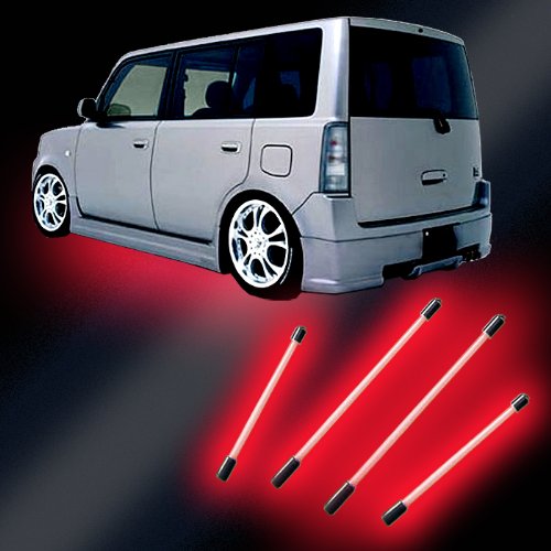DISCOUNT Neon Under Car Lighting Kit Red (4 pcs) LUNUNV02 
