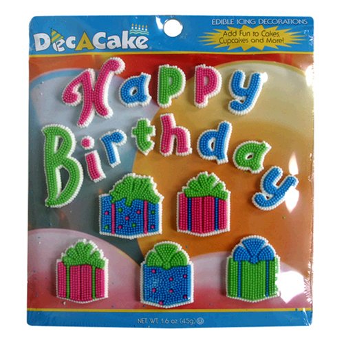 Dec-A-Cake Happy Birthday Assorted, 11 Count Package (Pack of 12) by Dec-A-Cake