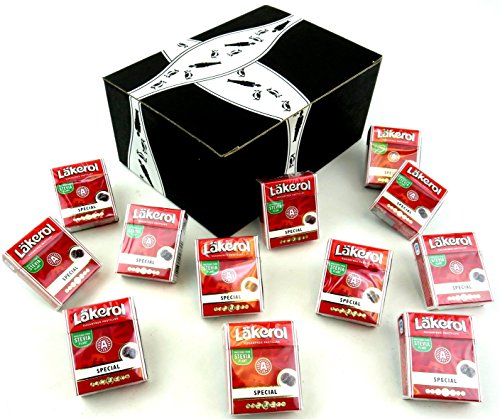 Läkerol Special Herb Menthol Licorice Sugarfree Pastilles, 0.8 oz Packages in a Gift Box (Pack of 12)
