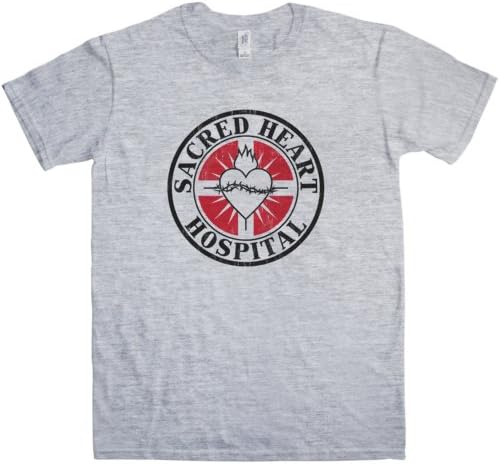 Refugeek Tees - Mens Sacred Heart Hospital T Shirt - Sport Grey - X-Large