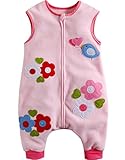 [VaenaitBaby]キッズ女の子ベービーブランケット毛布フリース寝袋スリーパーパジャマスリーブバッグ Pink Flower S