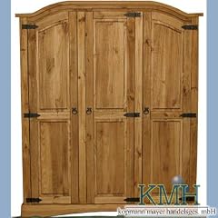 Riesiger 3-t�rer Kleiderschrank im Mexico-Stil aus massiver Pinie! / Dielenschrank / Schrank