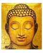Hand-Painted Large Buddha Face Wall Painting