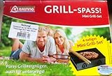 Grill-Spass! Mini Grill-Set 4-teiliges Mini Grill-Set pures Grillvergnügen für Unterwegs