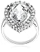 Sterling Silver 15x10mm Cubic Zirconia Pear-Shaped Cocktail Ring