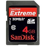 SanDisk 4GB Extreme III - SDHC Class 10 High Performance memory card (SDSDX3-004G-P31, Retail Packaging) - NEW 30MB/s version