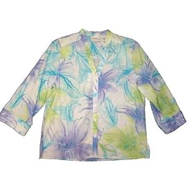 Buy Alfred Dunner Feelin Groovy Large Floral Print Button Down Blouse