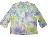 Alfred Dunner Feelin Groovy Large Floral Print Button Down Blouse