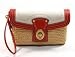 COACH STRAW CLUTCH WRISTLET IN CORAL 42530