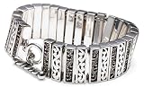 Sterling Silver Cutout and Granulated Bars Bracelet by Lois Hill