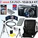 Canon PowerShot SX260 HS 12.1 MP CMOS Digital Camera (Black) + NB-6L Battery + 16GB Deluxe Accessory Kit