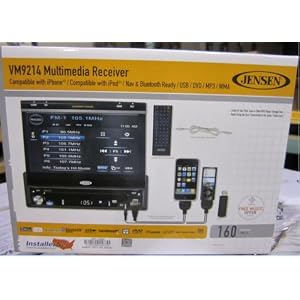Jensen VM9214 Single DIN 7-Inch Flip out Touch Screen MultiMedia Receiver