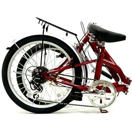 トップワン 20インチ折り畳み自転車(シマノ製6段変速ギア付) レッド 20インチ FL20RD