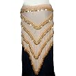 Light Orange Triangular Hip Scarf/Belt with Gold Beads and Coins