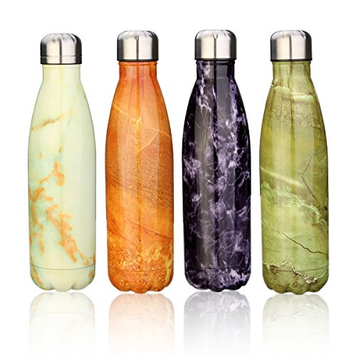 KING DO WAY 17oz Double Wall Vacuum Insulated Stainless Steel Water Bottle Perfect for Outdoor Sports Camping Hiking Cycling Violet Jadeite