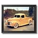 1940 Ford Pickup Truck Flames Picture Black Framed Art Print