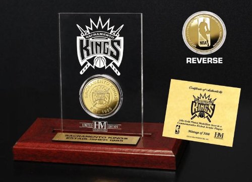 Sacramento Kings 24Kt Gold Coin Etched Acrylic