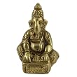 Brass Statue Sitting Hindu God Musical Ganesha